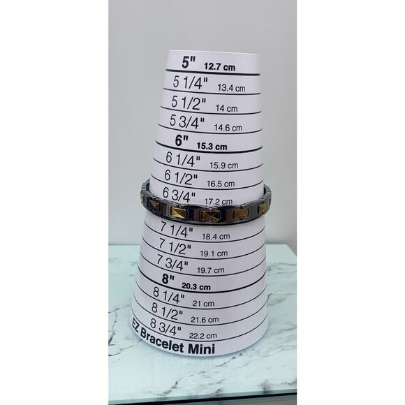 Tungsten Carbide Magnetic Bracelet, 2-Tone (Silver & Gold Tone) - Picture 6 of 7